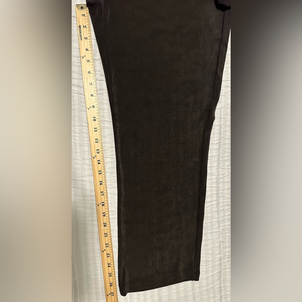 Chicos Travelers Slinky Wide Leg Pants Size 3P US XLP Pull On High Rise Brown - Picture 8 of 10